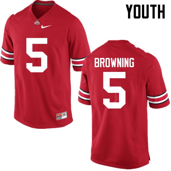 Ohio State Buckeyes #5 Baron Browning Youth Official Jersey Red OSU41393
